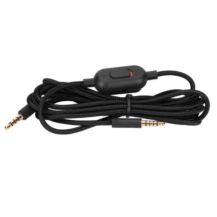GEU Câble Audio de Remplacement 2M pour Logitech G Pro X G433 G233 G Pro Casque, Câble Tressé en Nylon avec Contrôle du Volume et Bouton Muet, Double Jack 3,5mm Cuivre OFC GEU Câble Audio de Remplacement 2M pour Logitech G Pro X G433 G233 G Pro Casque, Câble Tressé en Nylon avec Contrôle du Volume et Bouton Muet, Double Jack 3,5mm Cuivre OFC