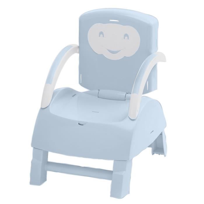 Rehausseur de chaise enfant 2 en 1 THERMOBABY YEEHOP - 6-18 mois - Harnais  sécurité 3 points - Tablette amovible - Bleu océan