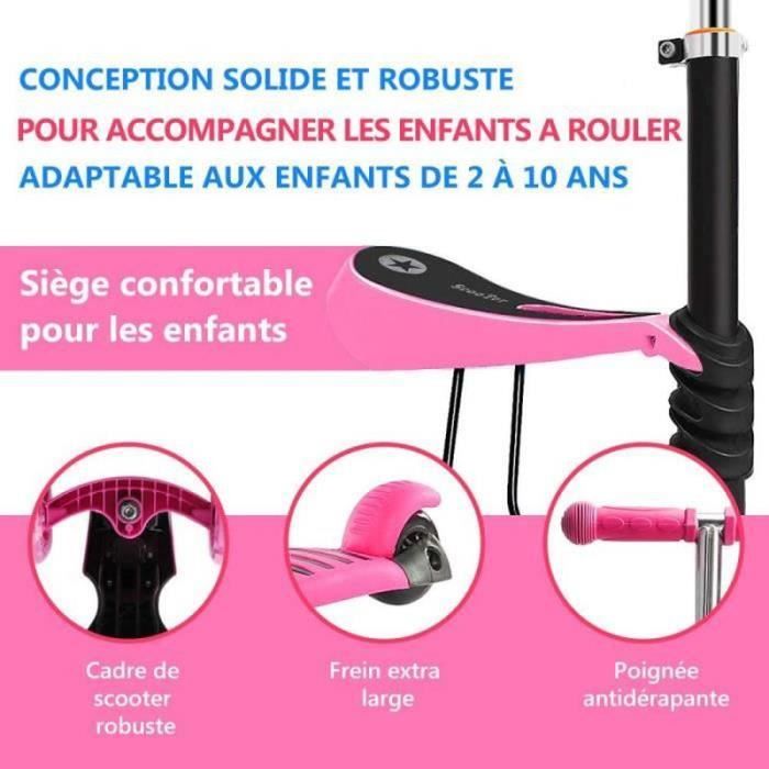 Trottinette 3-en-1 YOLEO Avec Siège – 3 Roues, LED, Réglable En Hauteur Pour Enfants De 2 à 8 Ans