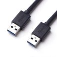 Data Câble USB 3.0 Type A Mâle vers Mâle Câble Double USB SuperSpeed pour Disque Dur Boîtier Externe, DVD, etc.(0,6m)-2