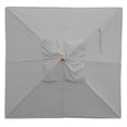 Toile pour parasol gastronomie en bois HWC-C57, carré 3x3m polyester 3kg ~ gris clair-2