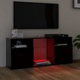 612NEUVES Meuble TV avec lumières LED - Living Banc TV Multifonction - Table pour Salon Unité murale Noir 120x30x50 cm-2