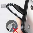 [2 pack] Câble Nylon Tressé Noir Type USB-C 1M pour Samsung galaxy S21 - S21 plus - S21 ultra - S21 FE [Toproduits®]-2