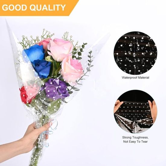 Rouleau De Cellophane Transparent 30M*54Cm Papier Transparent Emballage