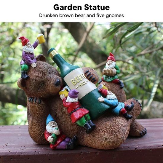 STATUE,D--Statue de Gnome pour l'extérieur, décoration de jardin créative,  ornement de Patio, accessoires de bureau, cadeau de jardi - Cdiscount Maison