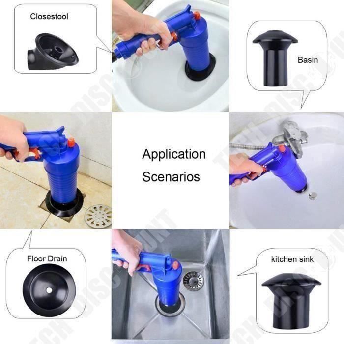 NiC Is COCNG Déboucheur WC à Pompe - Déboucheur Canalisation Avec 4 Ventouses Pour Toilettes Éviers Baignoires