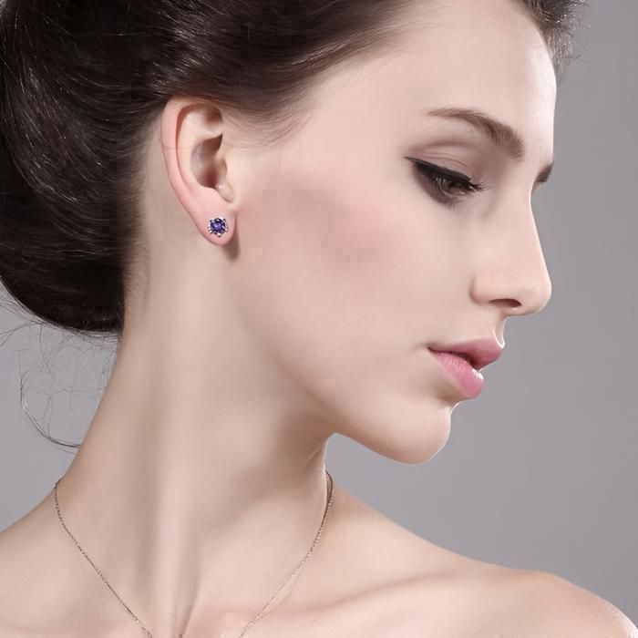 Boucles D'oreilles Argent 925 Pour Enfants - Puces à Clous, Style Simple Et élégant