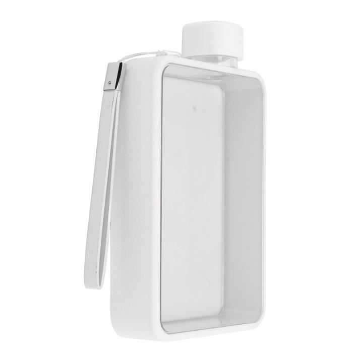 XUY Bouteille d'eau plate mince Bouteille d'eau plate en plastique  anti-fuite carrée transparente portable A5 bouteille d'eau