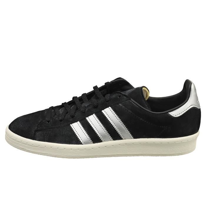 Baskets adidas CAMPUS 80S Homme Daim et Synthetique Lacets Noir Blanc