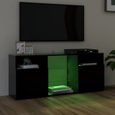612NEUVES Meuble TV avec lumières LED - Living Banc TV Multifonction - Table pour Salon Unité murale Noir 120x30x50 cm-3