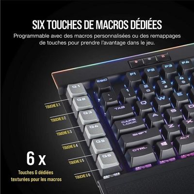 Corsair K95 RGB Platinum USB 2.0 Clavier Mecanique Gaming Cherry MX Brown Retro Eclairage RGB Multicolore AZERTY Noir89 Cdiscount Informatique