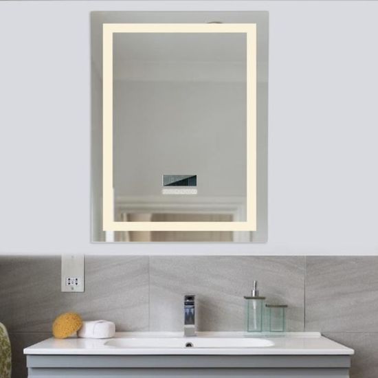 Miroir Salle De Bain Bluetooth Stereo Anti Buee Eclairage Led
