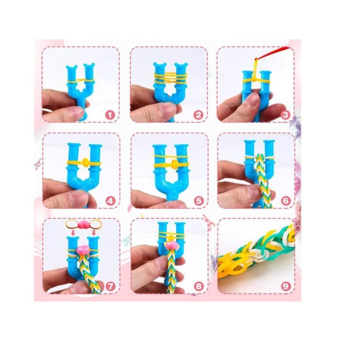 Anneaux élastiques Colorés Kögler Loopies - Kit Création Bracelets élastiques - 1200 Anneaux Fermoirs Crochets Loom 1200 Anneaux Couleurs