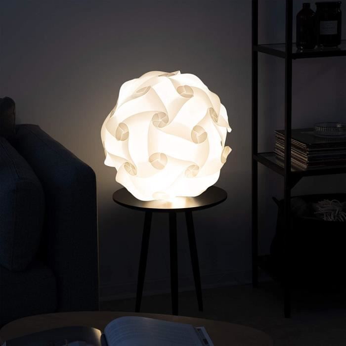 Lampe puzzle abat-jour Luminaire IQ plafond ou chevet - Lumière blanche -  Taille XL - Montage 30 pièces 15 modèles - Diamètre A5 - Cdiscount Maison