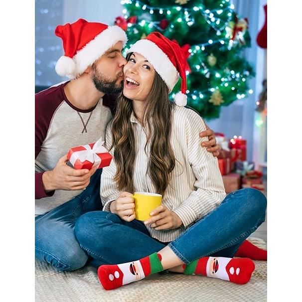 5 Paire Chaussette de Noel Femme Hiver Chaudes Fantaisie Chaussettes Thermiques Drole Humour Rigolotes Chaussettes Rouge Cdiscount Pret a Porter