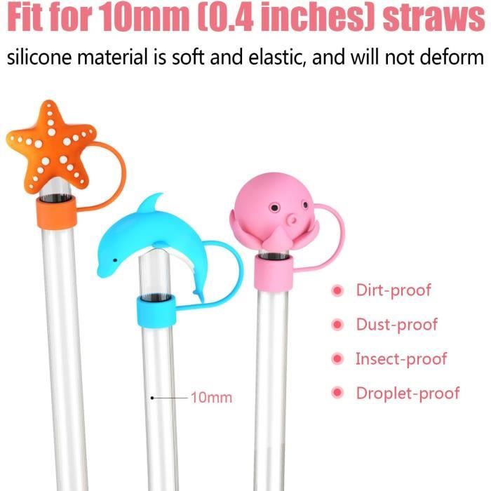 Lot De 6 Capuchons De Paille En Silicone Pour Tasse Stanley