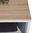 LIVERPOOL Table basse rectangle avec niche et tiroir - Décor chêne et blanc  - L 120 x P 40 x H 46 cm-4