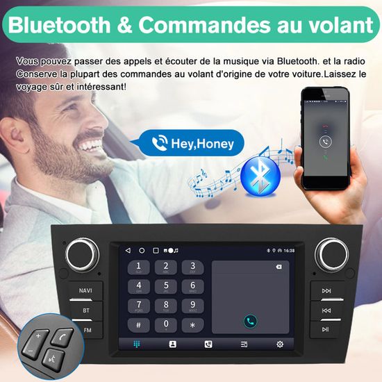 Autoradio Android/Carplay Pour BMW Série 3 E90 E91 E92 E93 (2006-2011) - Écran Tactile 10,25 Pouces, Résolution 1920x720, Bluetooth, USB, GPS