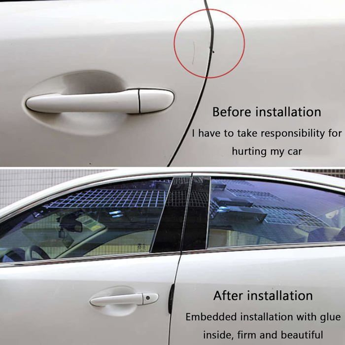 Protection Portière Voiture,Protection De Bord De Porte Anti-Rayures,Autocollant De Voiture Anti-collision,pour Rétroviseur(Blanc) - Auto