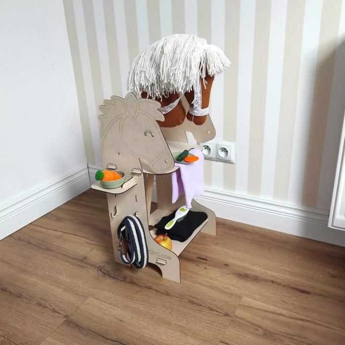 Écurie Hobby Horse Small Foot – 2 Boxes En Bois – Portes Magnétiques – Pour Chevaux Hobby – Dès 3 Ans