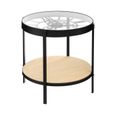 Atmosphera - Table à café avec Pendule mécanique Hauteur 49 cm Noir-0