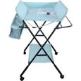 Table à langer pliable pour bébé GMM® - bleu - 63*74cm - 3 hauteurs réglables-0