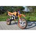 Moto Cross Dirtbike Enduro pour jeunes 125cc 17/14 Pouces Orange-0