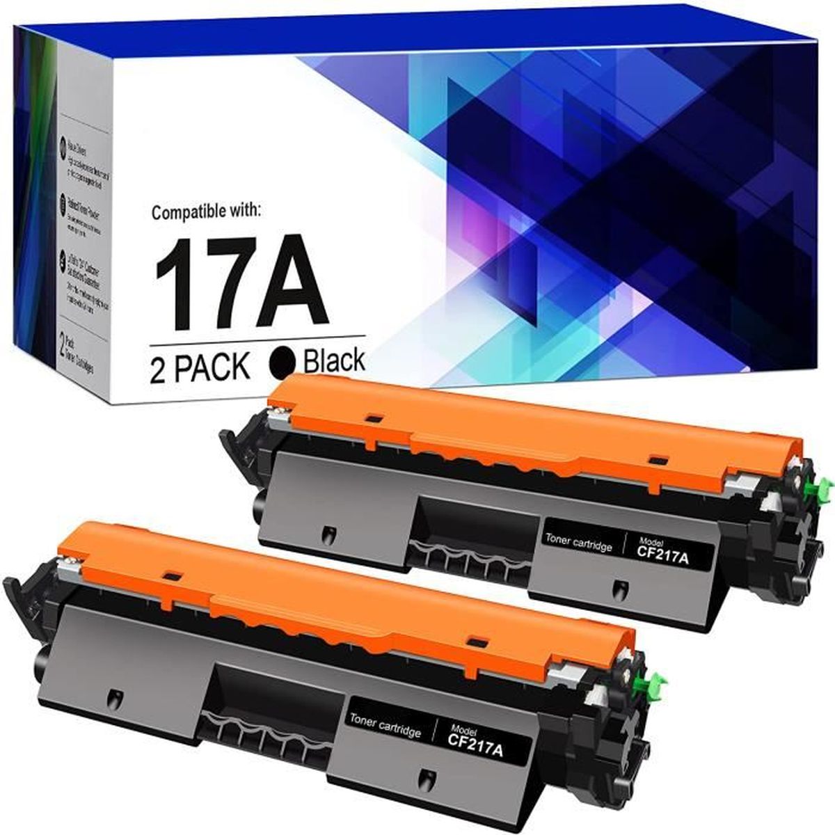 Hp 17A - Confezione di 3 toner compatibili con CF217A, 17A - Nero