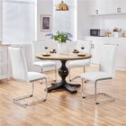 YAHEETECH Lot de 4 Chaises Salle à Manger en Similicuir, Haut Dossier & Pieds Métalliques en U, Design Moderne-Cuisine/Appoint,Blanc