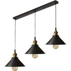 WOTTES UNI 3 Tête Rétro Vintage Lustre Suspension Industrielle E27 22cm Lampe Abat-jour Métal Luminaire pour Salle à Manger Couloir