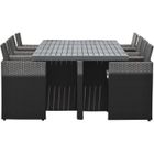 Ensemble repas de jardin encastrable - Noir - Résine tressée et plateau aluminium - 8 places - PVC-8-ALU-N - DCB GARDEN