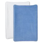 BABYCALIN Housse pour matelas à langer Blanc / Bleu Jean - Lot de 2 - Eponge - Housse matelas à langer 50x70 cm