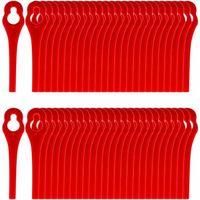 100pcs Lames en Plastique de Rechange pour Coupe Bordure Lame de Tondeuse à Gazon Lames pour Débroussailleuse (L83 rouge 12*7mm) 1