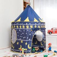 Tente Enfants en Forme de Château 105x105x135cm - Tente de Jeux 1 Porte 2 Fenêtres en Maille Respirante pour Enfants Filles Garçons