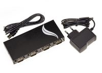 Convertisseur USB vers 4 Ports COM RS232 DB9 avec boitier métal. Chipset ASIX MOSCHIP MCS7840