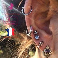LCC® Boucle d'oreilles femme argent fantaisie or piercing bijoux cadeau anniversaire fête léger aluminium petit qui pend fille