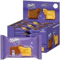 Milka Choco Moo - Présentoir de 24 Paquets - Biscuit Nappé au Chocolat au Lait - Format Pocket facile à emporter