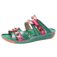 Sandales de couture de matériel de fleur dimensionnelle rétro pour femmes, chaussures compensées vintage