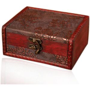 Ancien Coffre En Bois - Malle à Bijoux Vintage - Déco Intérieure Rustique