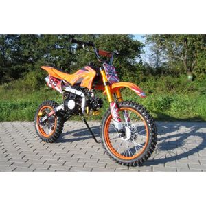 MOTO Moto Cross Dirtbike Enduro pour jeunes 125cc 17/14 Pouces Orange