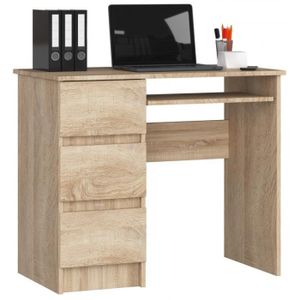 BUREAU  Petit bureau avec 4 tiroirs sur le côté gauche, couleur CHÊNE SONOMA, H : 77 cm, L : 90 cm, P : 50 cm