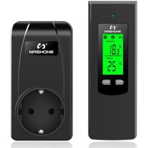 THERMOSTAT D'AMBIANCE Prise thermostatique pour chauffage infrarouge - Écran LCD - Télécommande avec capteur de température pour contrôle sans fil