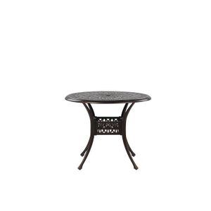 TABLE DE JARDIN  Table de jardin ronde en aluminium marron foncé - Beliani - Ancona - 90 cm - Extérieur