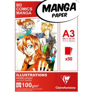 BLOC NOTE Manga bloc Illustrations A3 50F 100g