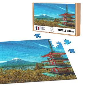 PUZZLE Puzzle Classique 100 pièces Mont Fuji et Temple Pa
