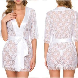 Nuisette - Déshabillé Pyjama – Chemise de nuit. Peignoir sensuel blanc t