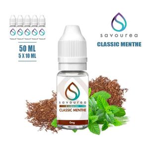 E-liquide SAVOUREA 50ML saveur TABAC CLASSIC MENTHE avec 6MG de nicotine (5x10ML) - (e-liquide id : PRD768) - Cdiscount Au quotidien E-liquide SAVOUREA 50ML saveur TABAC CLASSIC MENTHE avec 6MG de nicotine (5x10ML) - (e-liquide id : PRD768) - Cdiscount Au quotidien