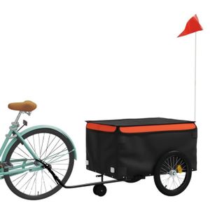 REMORQUE VÉLO LEY Remorque de vélo noir et orange 45 kg fer - Sh