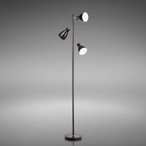 LAMPADAIRE lampadaire LED vintage, lampe à pied design rétro, 3 spots orientables, ampoules E27 LED ou halogène, hauteur 166,5[S121]