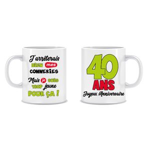 MUG - TASSE - MAZAGRAN Cadeau humoristique avec mug anniversaire 40 ans (